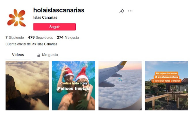 Turismo de Canarias dos canales de TikTok